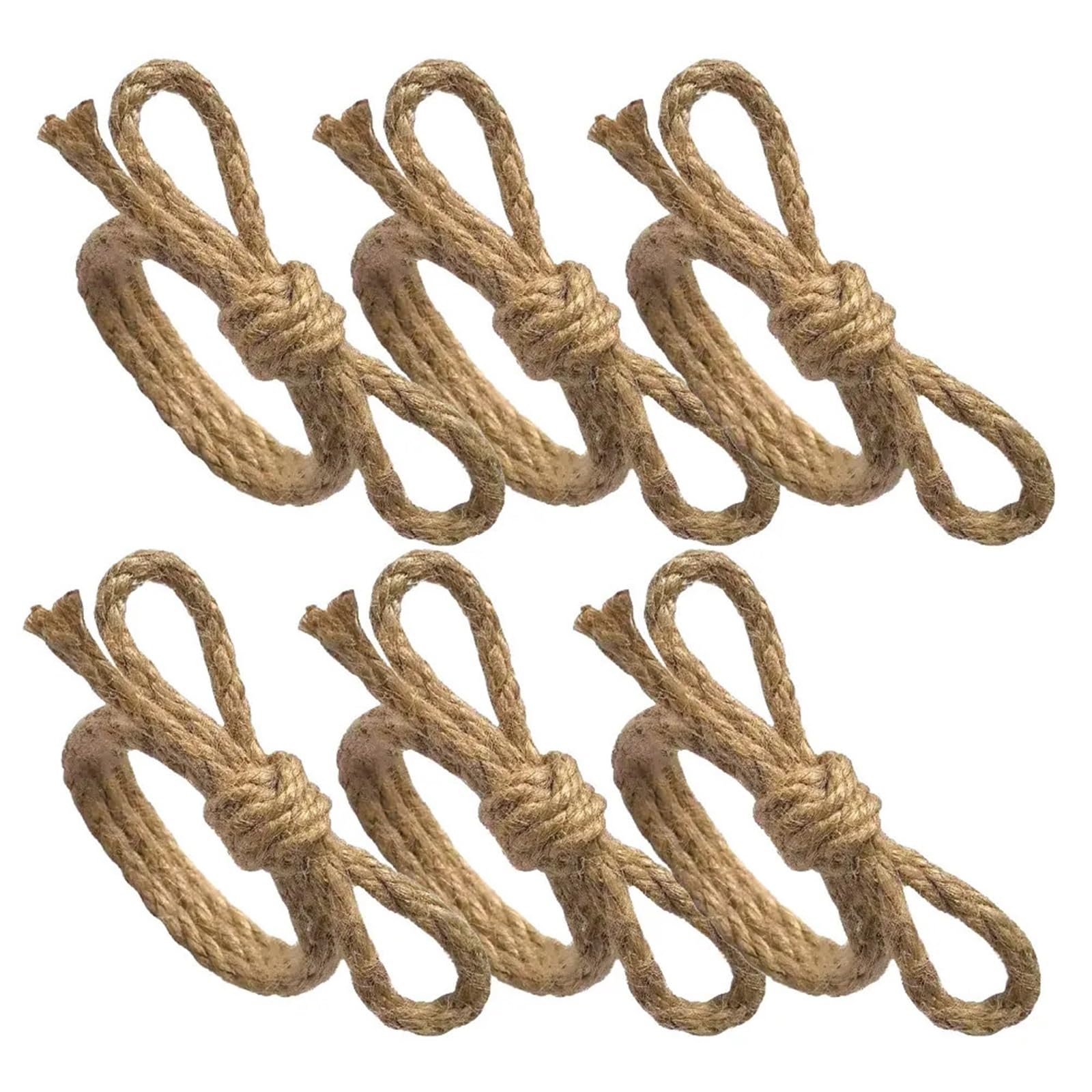 Handmade Burlap Napkin Rings Rustic Jute Buckles 10Pcs for Wedding Table Decor