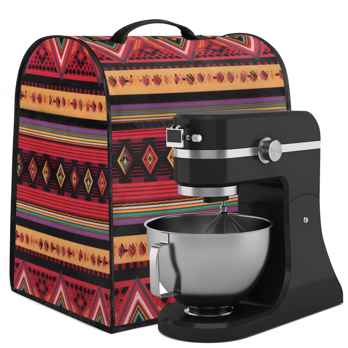 Coffee Maker Cover Aztec Ethnic Pattern Kitchen Appliance Covers Small Appliance Covers Blender Cover Juicer Cover Dust Covers for Kitchen Appliances with Top Handle and Pockets,Washable,C237