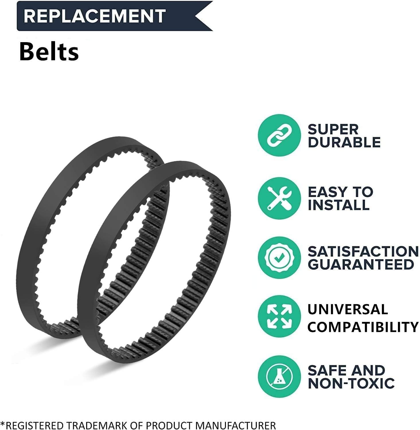 JEDELEOS Replacement Belts for Eureka FloorRover NEU560, NEU562A, NEU562, NEU566, NEU520, NEU526 Vacuum, Replace Part Eureka S3018 / S3029 / S3014, Pack of 2 -