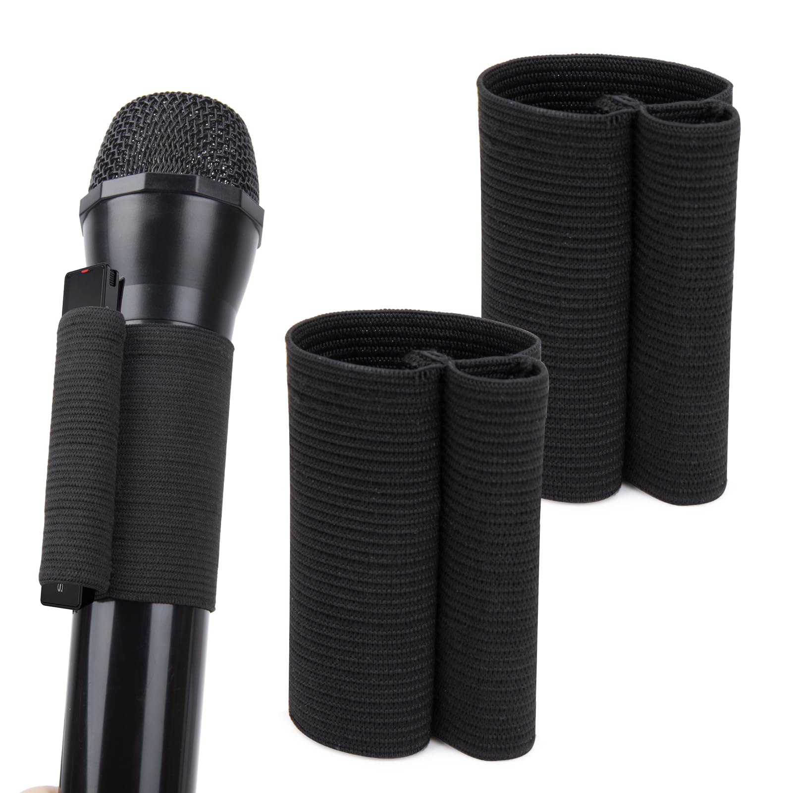 YOUSHARES Handheld Microphone Elastic Sleeve, Attach Handheld Mic (Shure SM58, Behringer XM8500) on Sony TX660/TX650 for Clearer Audio for Weddings,Toasts,Interviews and DJ Hosting(2pcs)