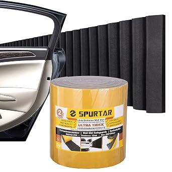 Spurtar Thick Garage Wall Protector Garage Parking Aid, 79" L x 8" W x 3/5" Self-Adhesive Car Door Protector, Wavy-Mat Wall Padding, Vehicle Door Edge Guards, Bumper Guards Protection Pads