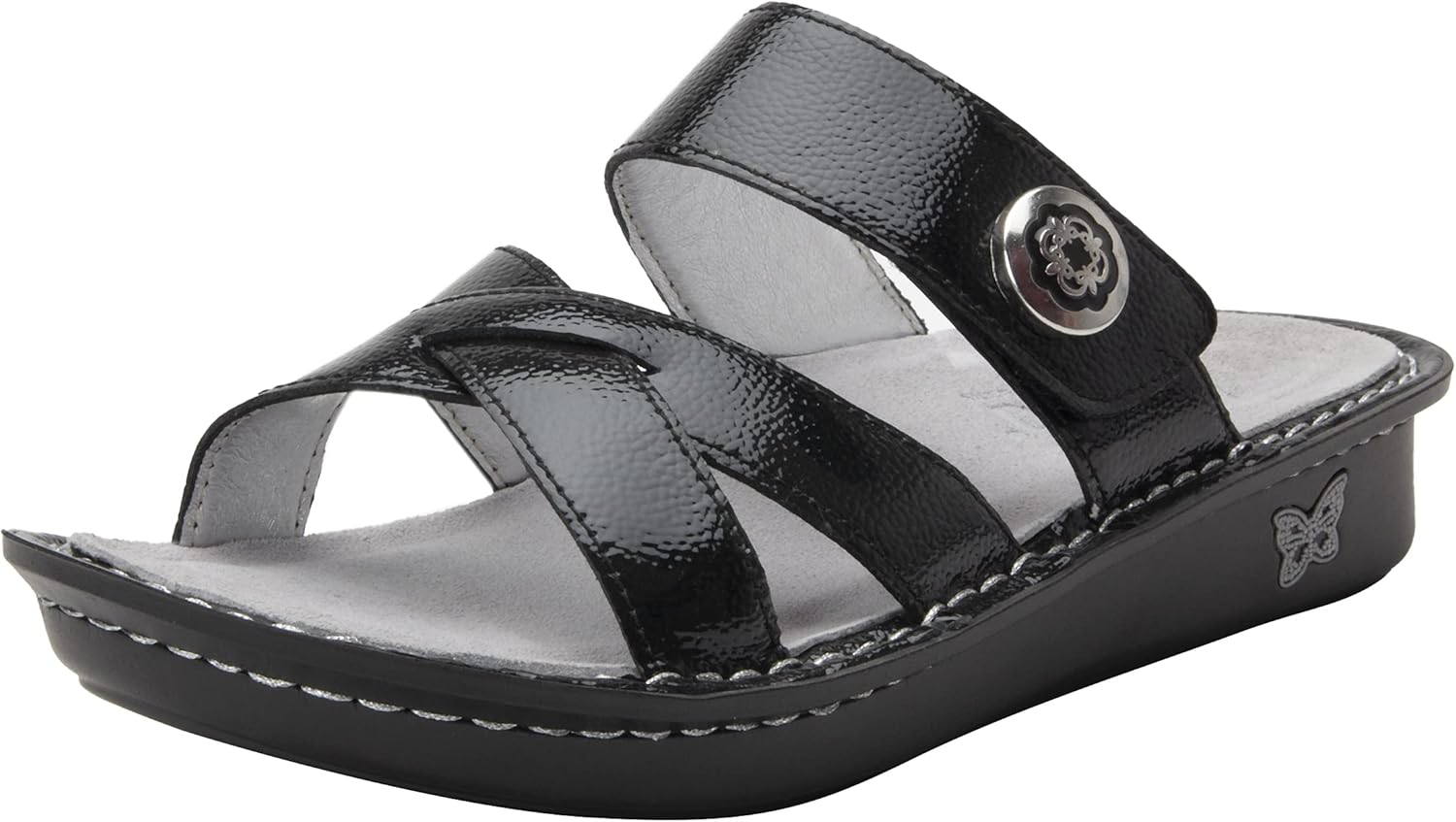 Alegria Womens Kerri – Timeless Comfort, Arch Support and Travel Style – Casual Open Toe T-Strap Platform Leather Sandal