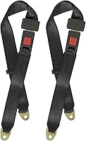 MOHEEN Universal 2-Point Adjustable Golf Cart Seat Belts 2 Pack - Safety Lap Belts for EZGO, Club Car, Yamaha, UTV, Go Kart, 48 Inch Black