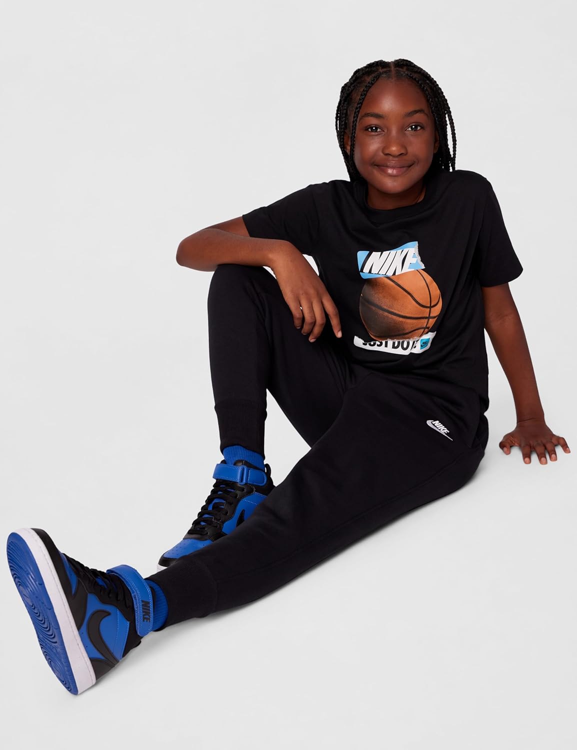 Nike Girls' Sportswear Club Fleece High-Waisted Fitted Pants - Image 2