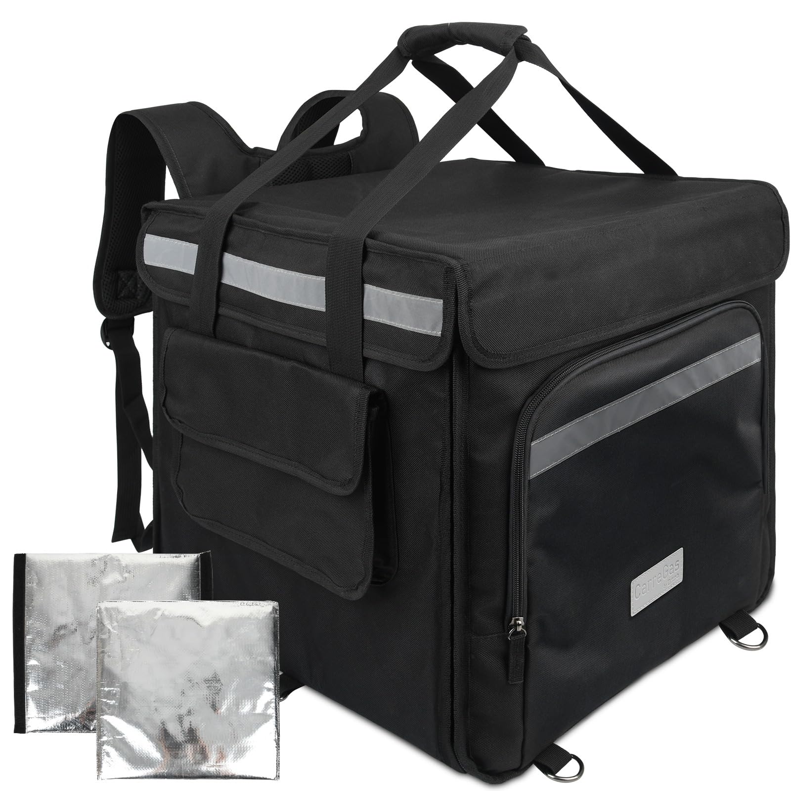 Bolsa de entrega de alimentos calientes aislada, bolsas grandes de alta calidad de 53 x 30 x 28 cm para comida fría y caliente, pizza, restaurante, bolsa de entrega de Uber Eats, picnic