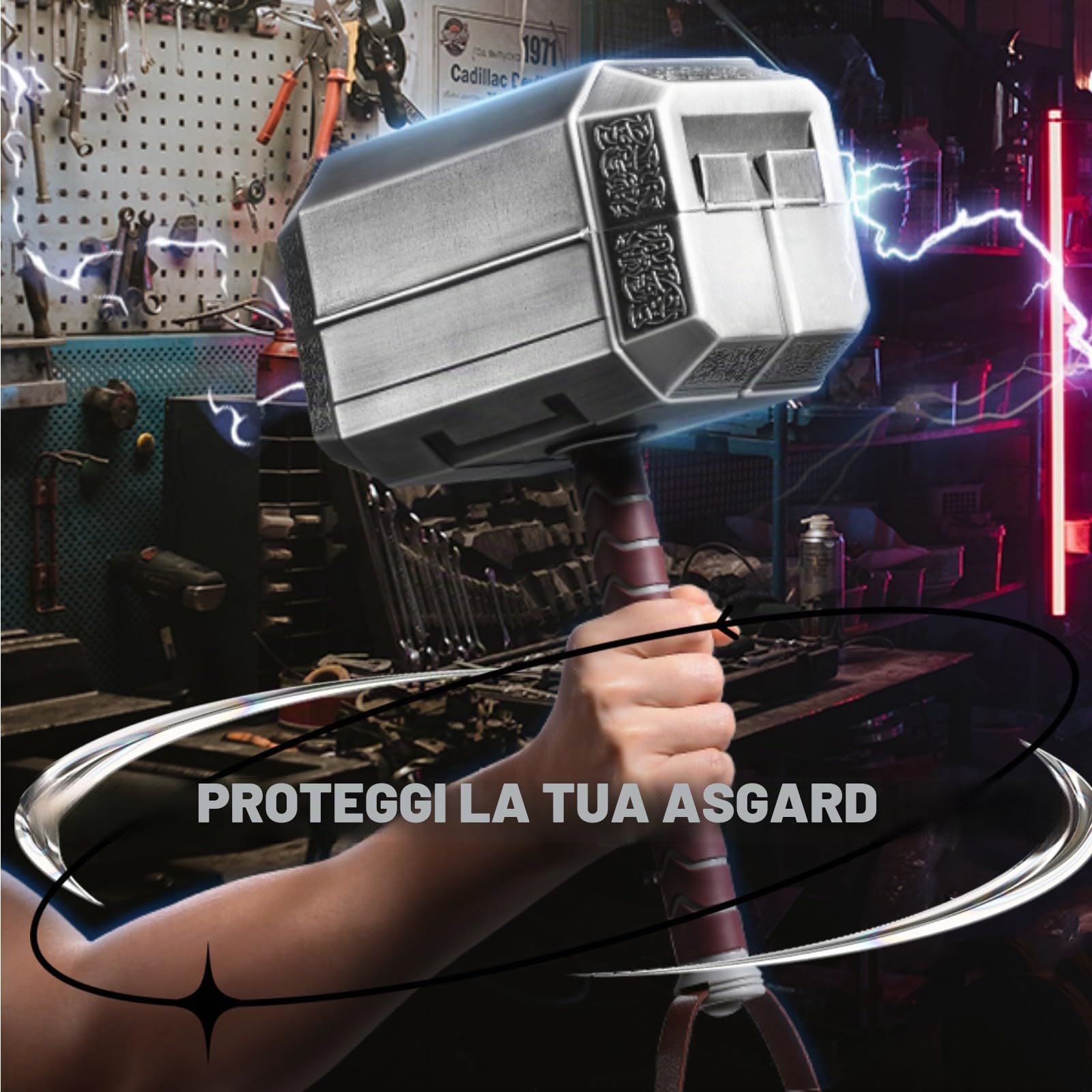 Martello di Thor, Cassetta degli attrezzi, Kit di utensili per la casa, Set di utensili per il martello Mjolnir di Thor, Set di utensili per la riparazione della casa, Regalo Marvel, Regalo