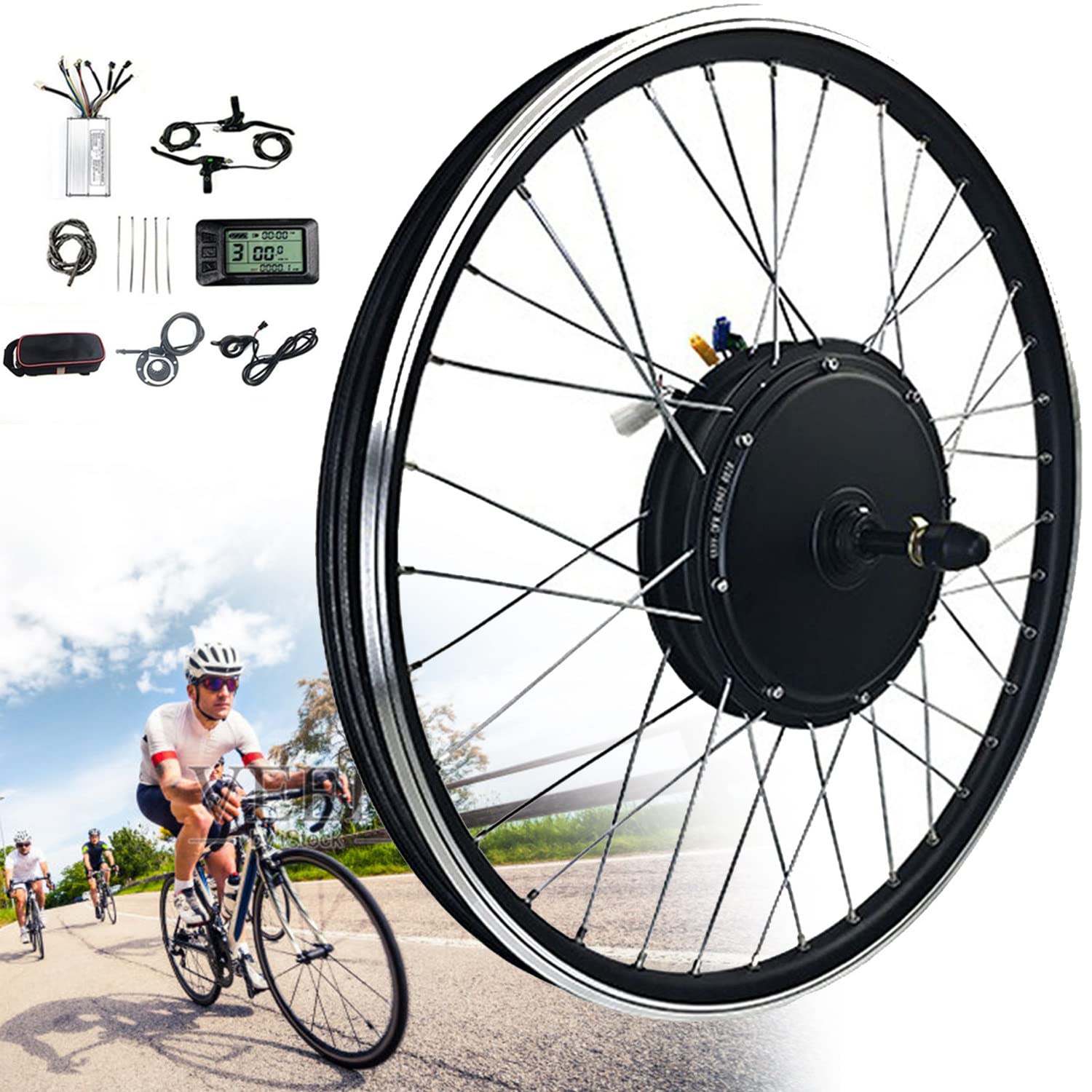 Zestaw do konwersji roweru elektrycznego Kaseta tylnego koła Zestaw do roweru elektrycznego Ebike Rower elektryczny Zestaw do konwersji roweru E 20, 24, 26, 27,5, 28, 29, 700c calowy 48V/250W-700c