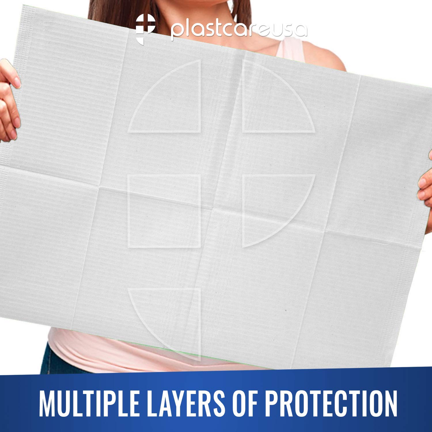 Disposable Dental Bibs 13"x18" (125 Pack) - 3 Ply Waterproof Tattoo Bib Sheet for Patients - Dentist or Medical Tray Cover and Nail Table Cover Supplies, White : Industrial & Scientific