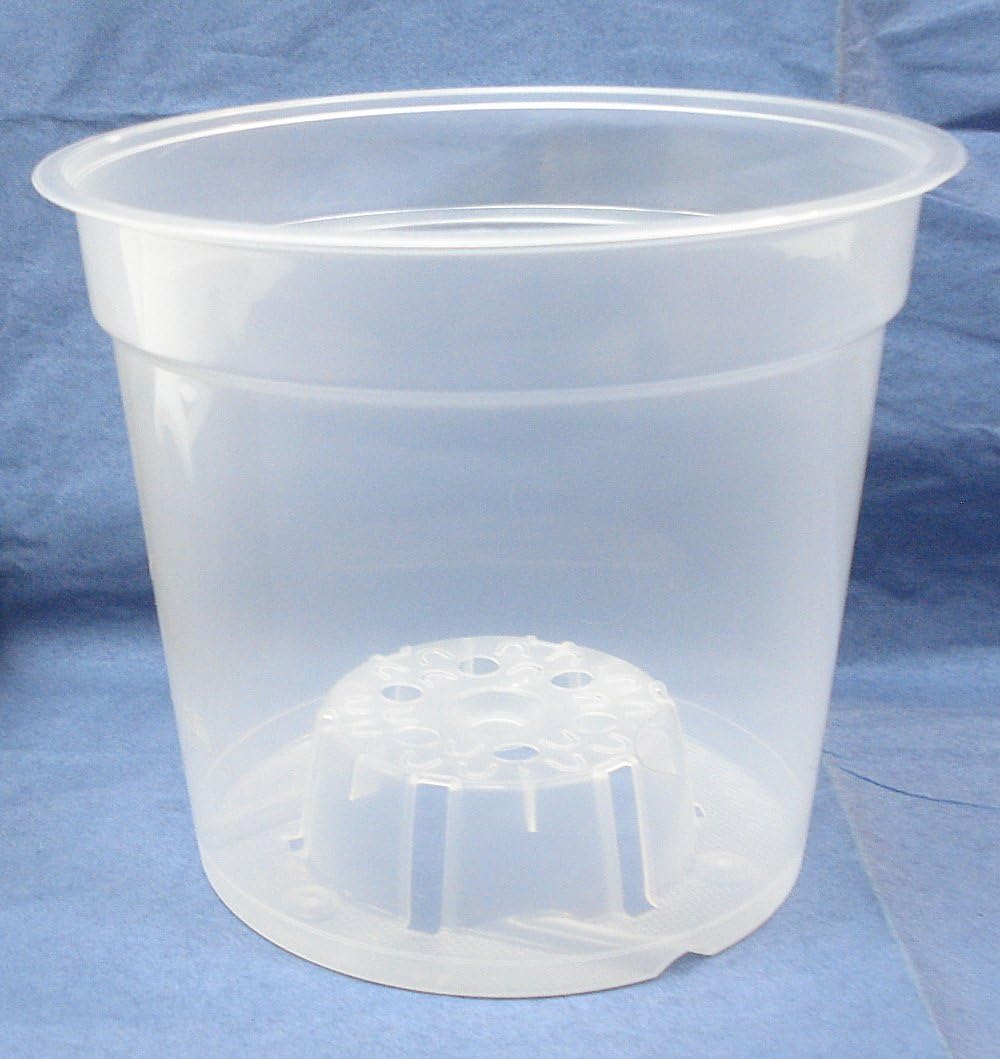 coMarket Clear Plastic Teku Pot for Orchids 6 inch Diameter