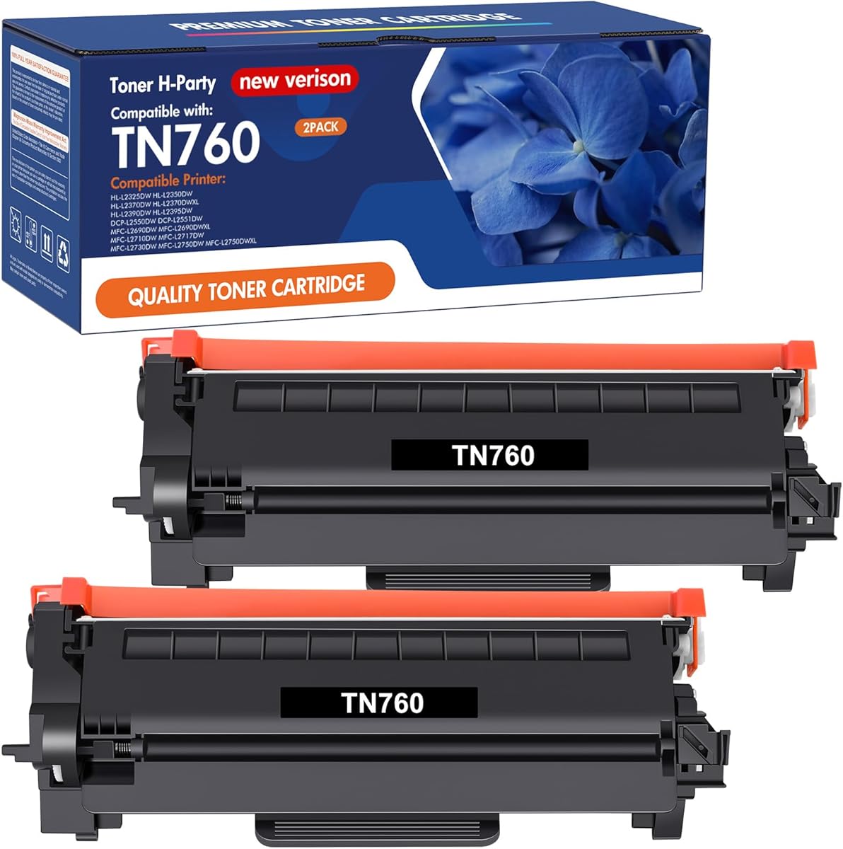 TN760 TN730 Toner for Brother Printer: Replacement for Brother Toner TN-730/TN-760 TN 760 730 TN-760 TN-730 MFC-L2710DW MFC-L2750DW DCP-L2550DW HL-L2350DW HL-L2395DW HL-L2370DW Black Cartridge
