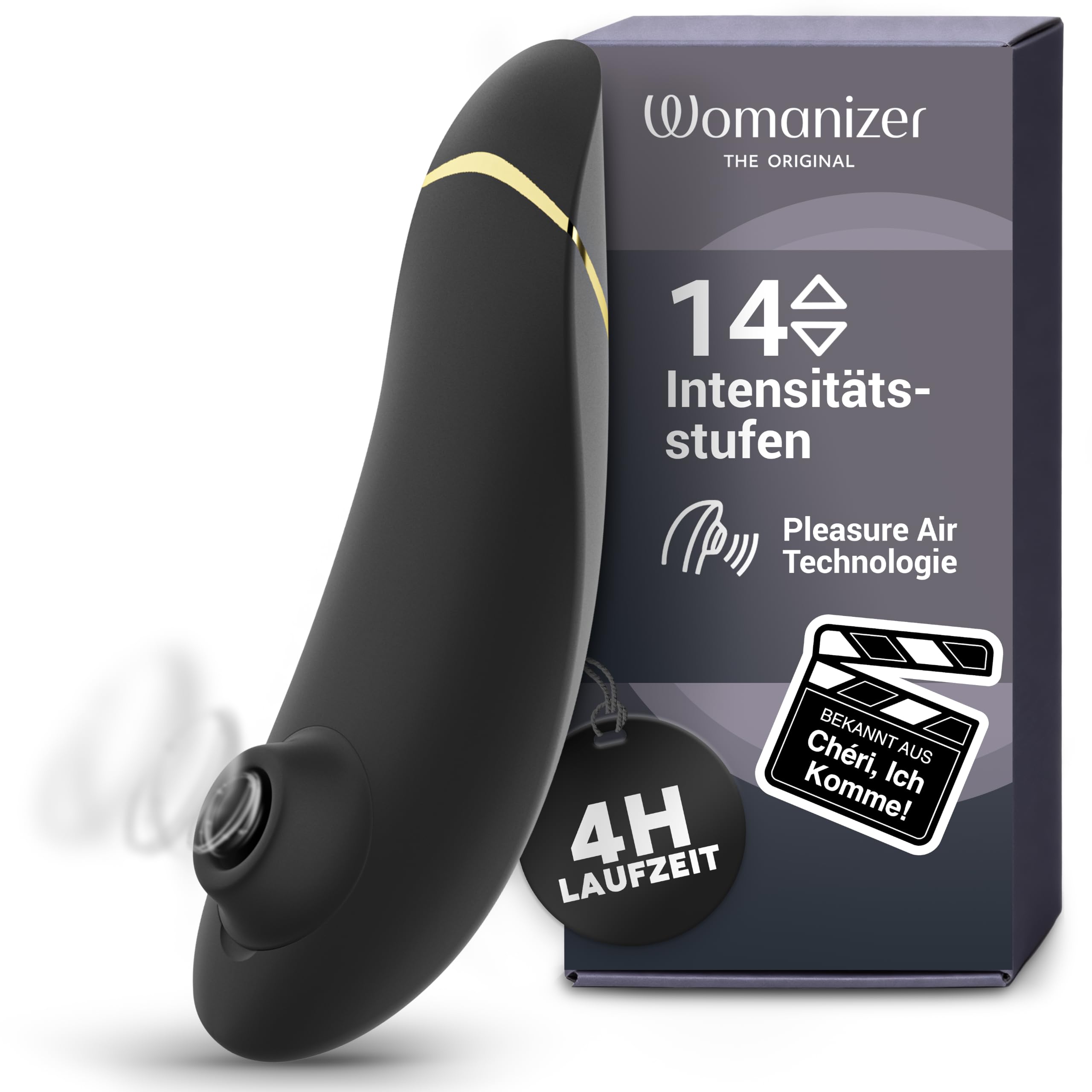 Womanizer Premium 2 Klitoris-Sauger Erotik Sextoy Vibrator für Frauen Black | Bekannt aus Chéri, ich komme! 14 Saugstufen, wasserdicht, Klitorisstimulator, Smart Silence, leichte Bedienung, Sexspielzeug