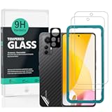 2 Pack Screen Protector For Xiaomi 12 Lite 5G 6.55"(Not For Xiaomi 12/12X/12 Pro/12T/12T Pro),9H Hardness Tempered Glass,With 1Pc Camera Lens Protector,1Pc Back Carbon Fiber Film,Anti-Scratch