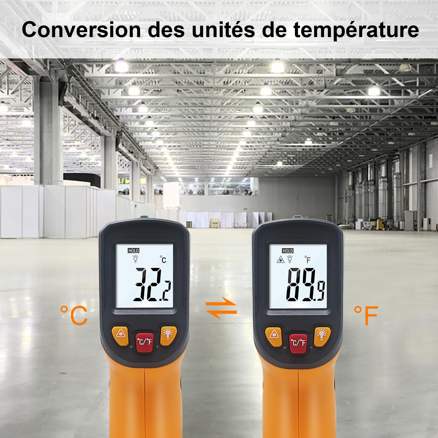 KETOTEK Thermomètre Infrarouge KT400Y Pistolet Température Laser sans Contact -50~400°C Pour cuisine, industrie, barbecue, four à pizza