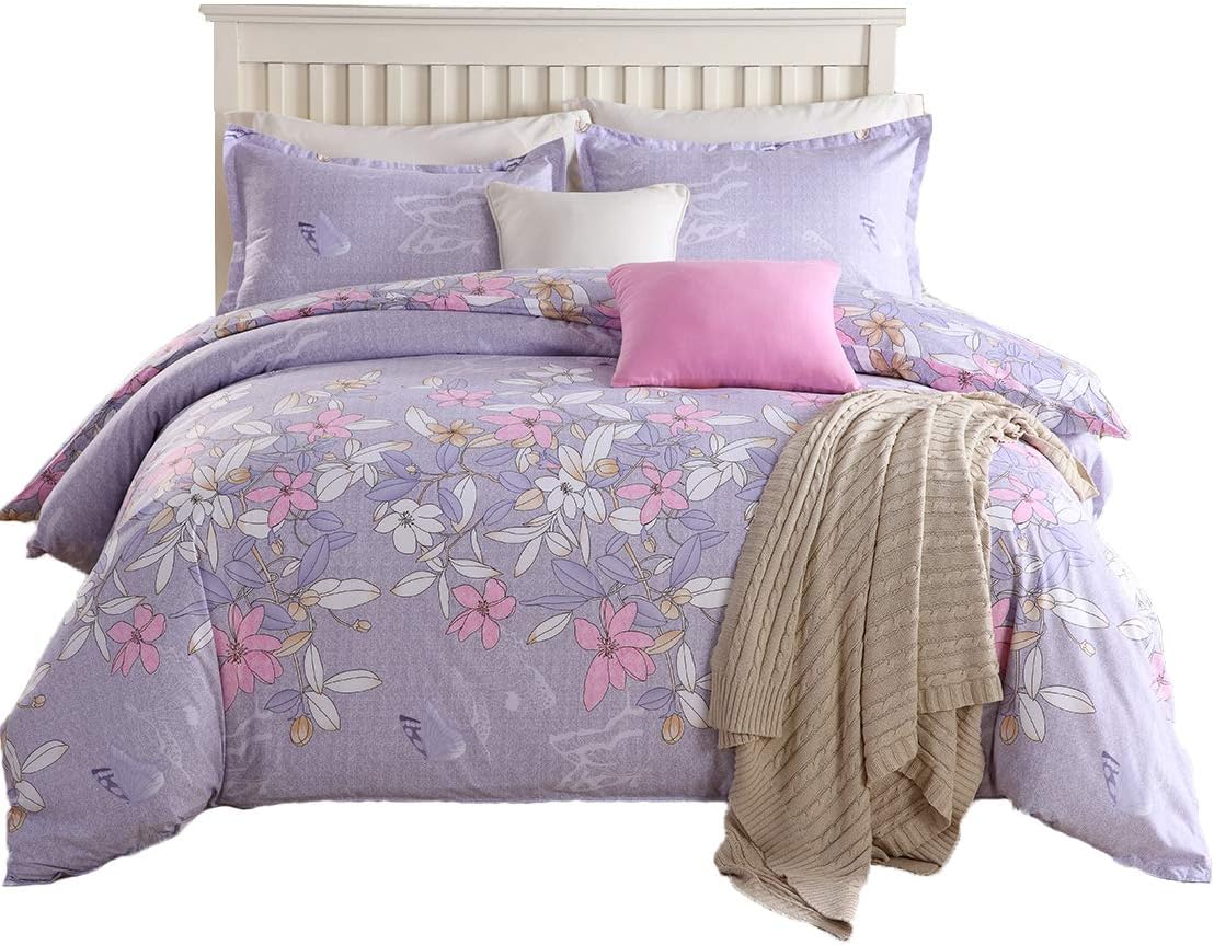 GOOFUN-D10K Duvet Cover Bedding Set 3pcs Lightweight Microfiber 1 Duvet Cover 2 Pillow Shams, Comfortable, Breathable, Soft, Extremely Durable,King Size