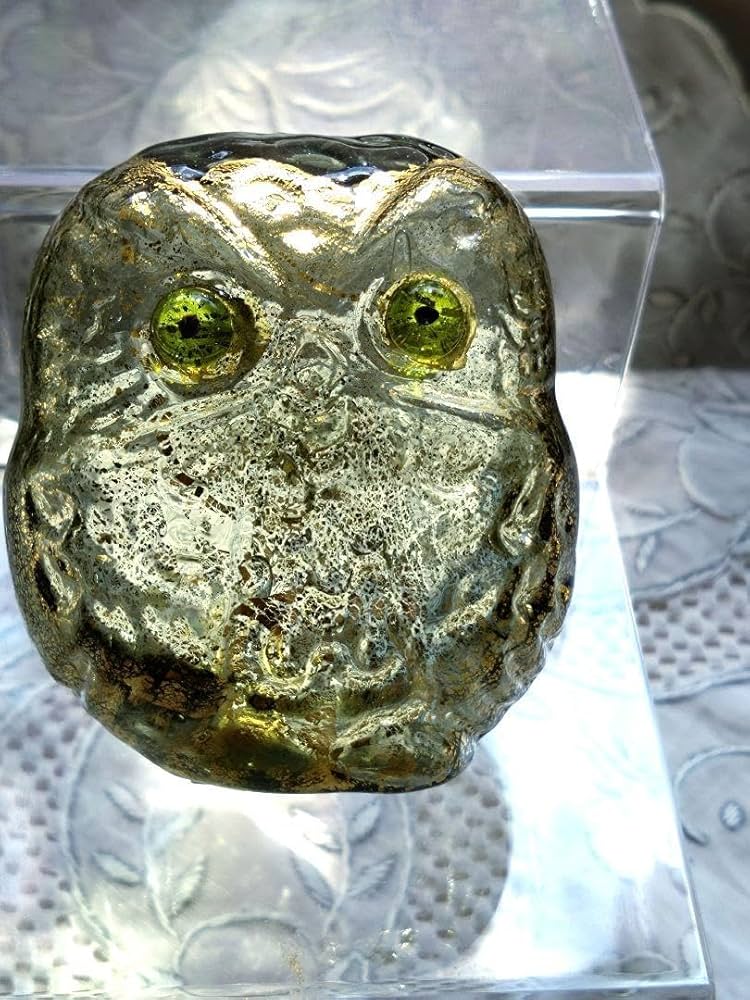 Amazon.co.jp: ムラーノガラス 置物 オーナメント ふくろう ゴールド