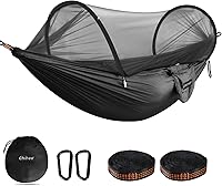 Vista 10 de Chihee - Hamaca ultraligera de camping para viajes, con red emergente, capacidad de carga de 299 kg, de nailon paracaídas transpirable y de secado