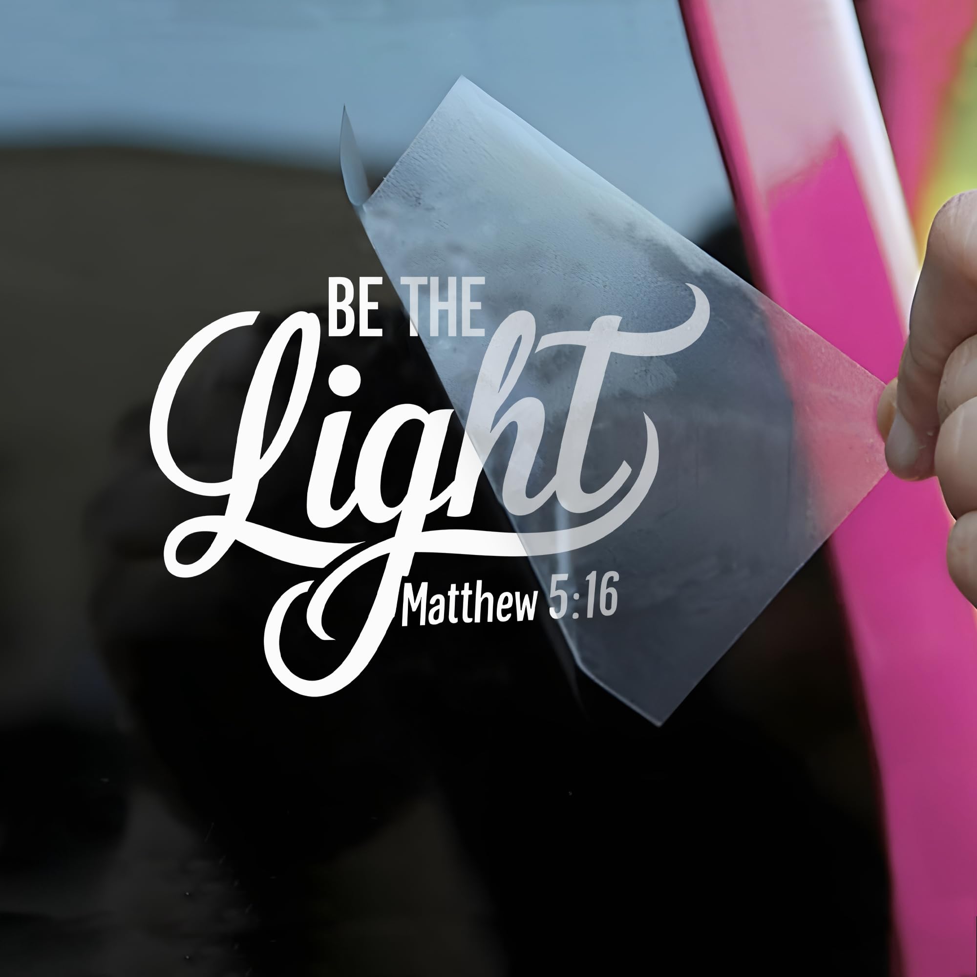 Be The Light Car Decal Funny Christian, Religious, Bible Verse, Pray, Positive, Inspiration Humor Car Window Accessories Affirmations Vinyl Waterproof 6 Inches Bumper Sticker Gift for Mom Dad Friend