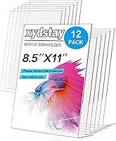 Vista 12 de Paquete de 3 soportes acrílicos de 8.5 x 11 pulgadas para marcos de fotos, plástico transparente en forma de L, soporte de letrero de plástico