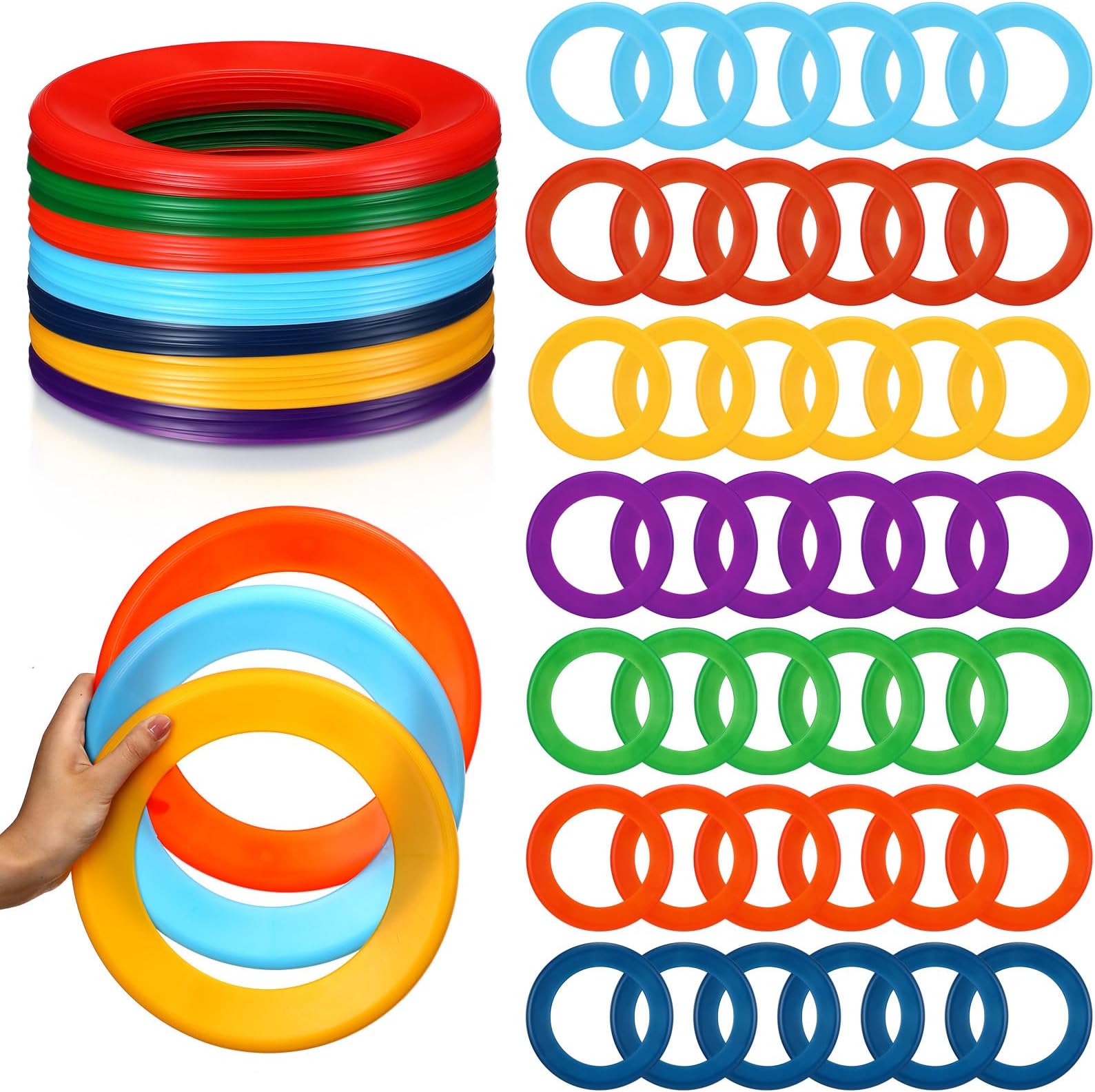 Lenwen Flying Discs Bulk Flying Rings for Kids Sports Outdoor Disc Toy Party Favor for Camping Yard Lawn Backyard Garden Pets Games Party Favors, Assorted Colors, 10 inch