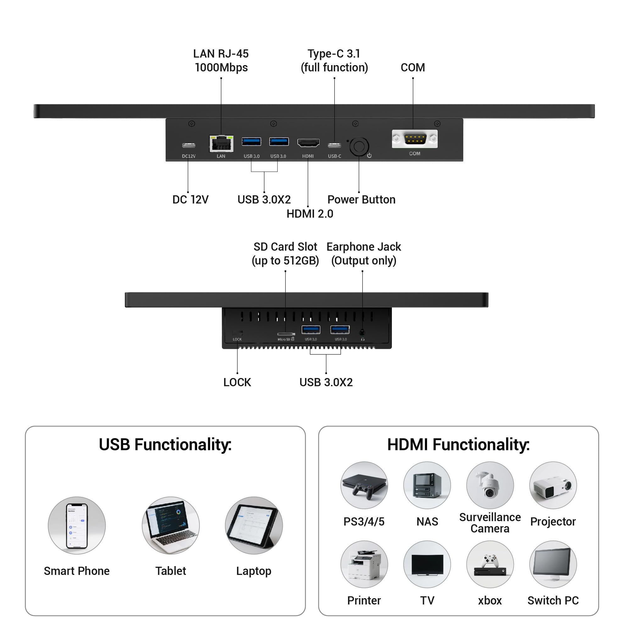 Industrie Panel PC-HEIGAOLAPC Embedded Industrie Touchpanel PC 15.6 Zoll, Industrielle Tablet Computer All in One Win11 Pro N5095 8GB RAM 128GB ROM, 1920*1080 IPS, 4xUSB3,0, 2xRS232, Type-C, HDMI, LAN