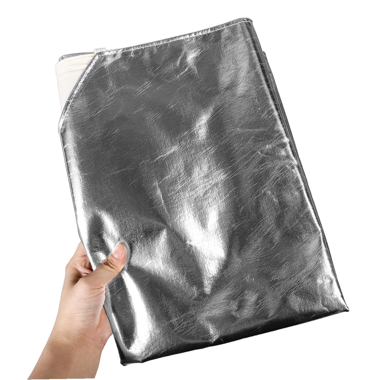 Hitzebeständige Aluminiumfolie Schweißschürze mit Verstellbaren Trägern Feuerfeste Arbeitsschürze für Schwere Industrieanwendungen Hitzebeständige Kochschürze für Herren Leichter
