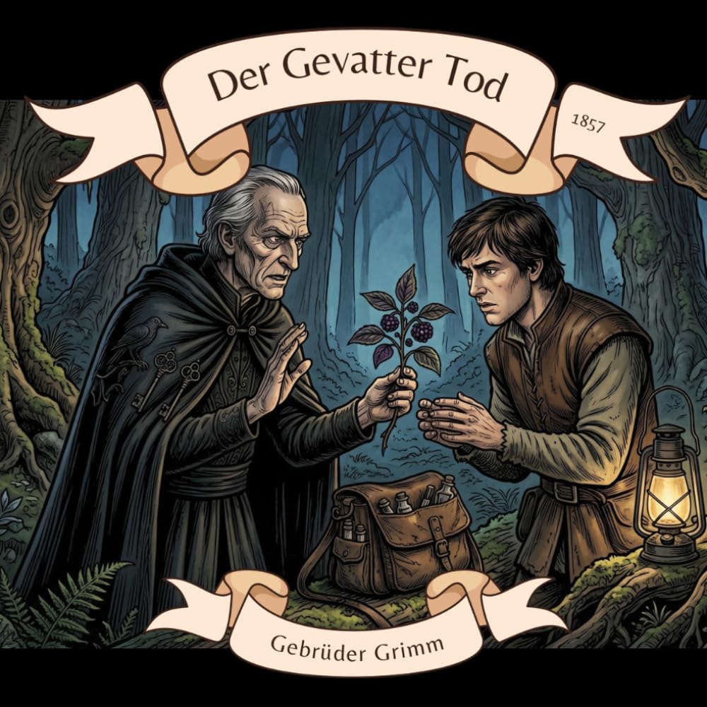 Der Gevatter Tod 1857 Gebrüder Grimm: Illustrierte Multimedia Märchenbuchedition mit QR-Code zum Vorlesen lassen (Multimedia Märchenbuchedition - Gebrüder Grimm 1857)