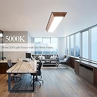 Vista 5 de FaithSail Lámpara LED de 4 pies, 48 LED de techo envolvente con 3000 K/4000 K/5000 K CCT seleccionable, luz LED de cocina de 4 pies con marco