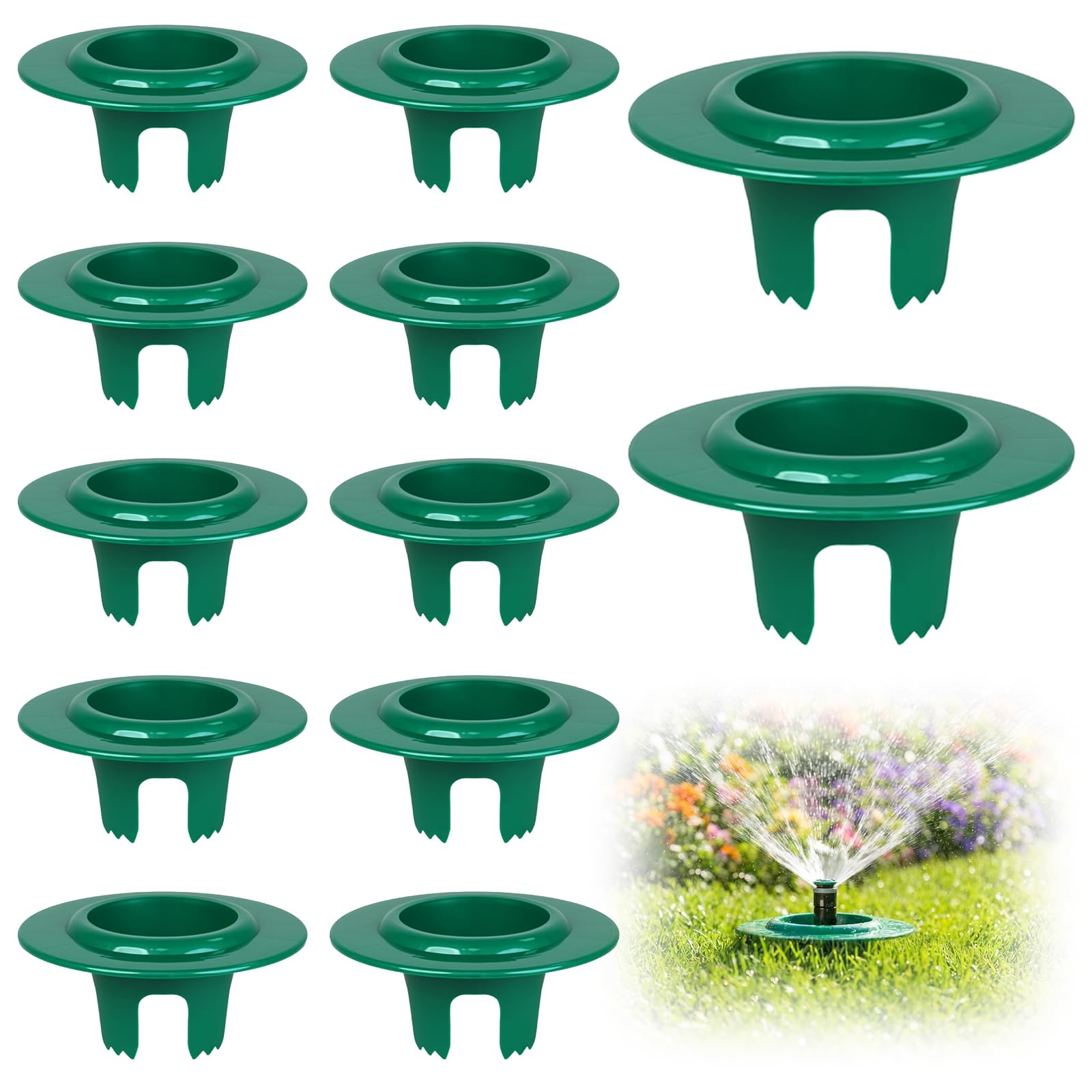 RAWILL 12 Pack Sprinkler Head Protector, Lawn Sprinkler Guard - Green
