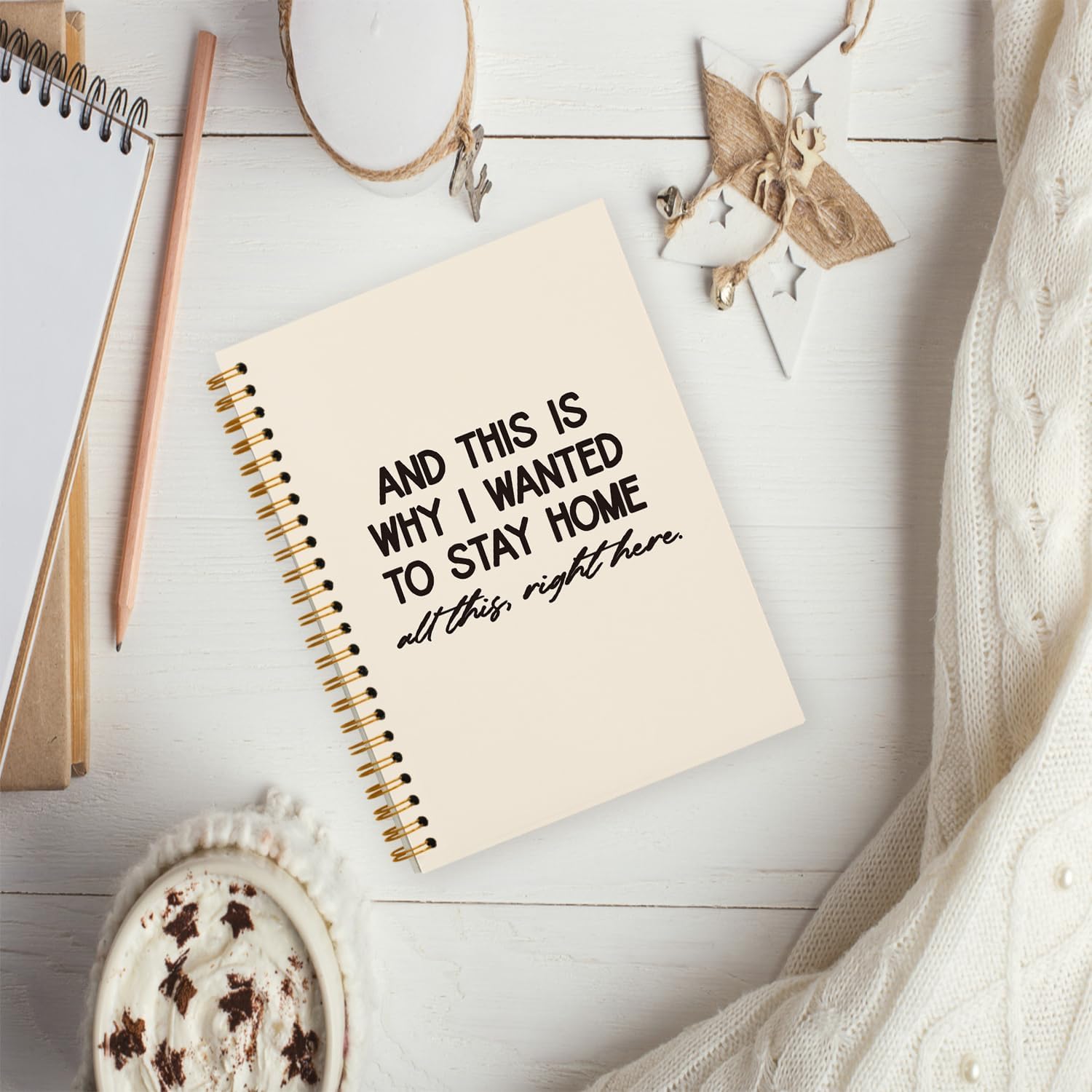 hold fizz Funny Office Gifts Notebook Journal, Gag Fun Gifts for Coworker Employee Colleague Boss Adults Friends, Stay Home, Sarcastic Gift for Women Men, Spiral Notebook 5.5 x 8.3 - Image 2