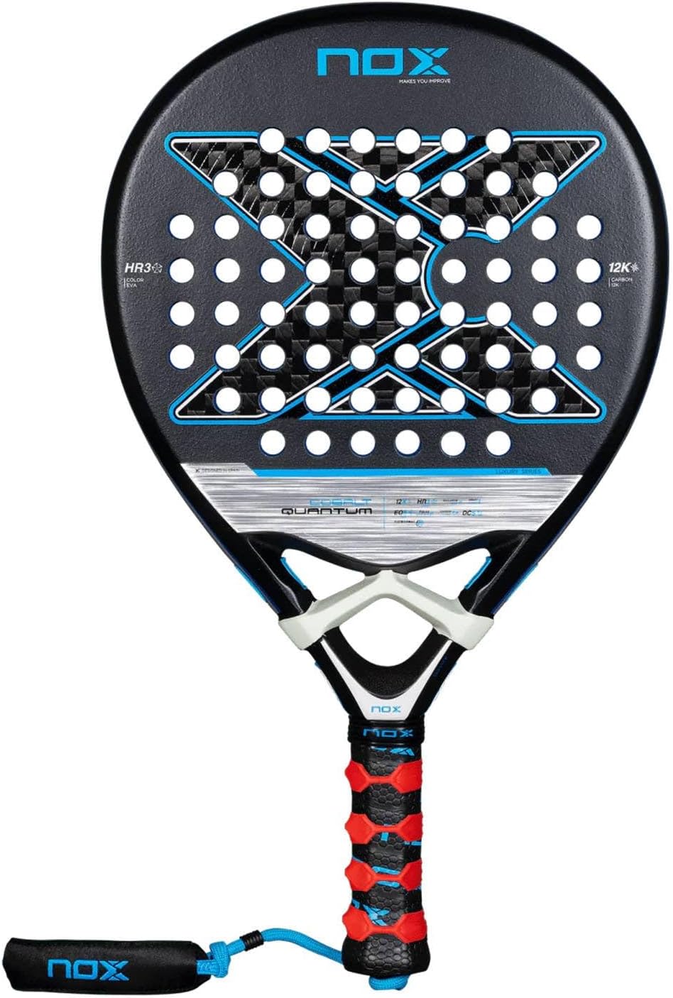 Padel Racket Quantum Cobalt 12K 2025 | Luxury Paleta de Padel | Carbon 12K Alum & HR3 Color Eva Core | Exclusive Spin 3D Texture | EOS Flap & Smart Strap | Power & Control Racquet Pro