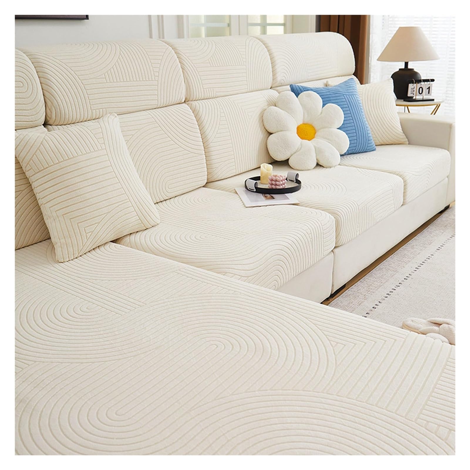 Housses de coussin de canapé en velours avec sangle élastique