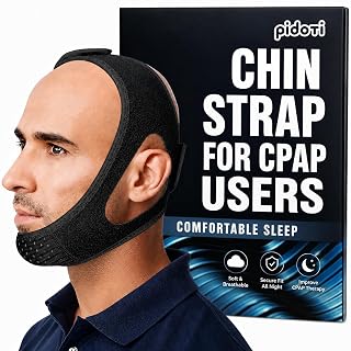 Chin Strap CPAP Users, Comfortable CPAP Chin Strap Jaw Support to Keep Mouth Closed Positioning Nasal Breathing for Men and Women Who Breathe Through The Mouth During Sleep (Black, L-XL) - Amazon product rated Grade A