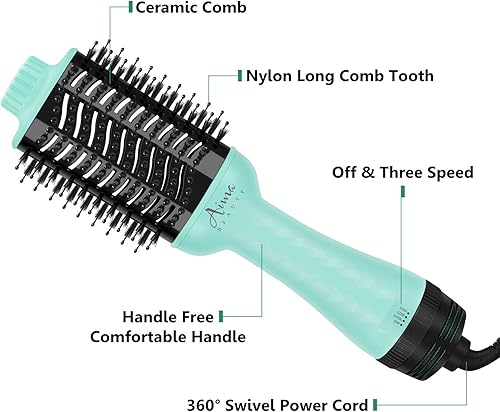Miniatura 4 de Aima Beauty Cepillo secador de pelo voluminizador de un solo paso, cepillo de aire caliente mejorado 4 en 1 para menos encrespamiento, más brillo,