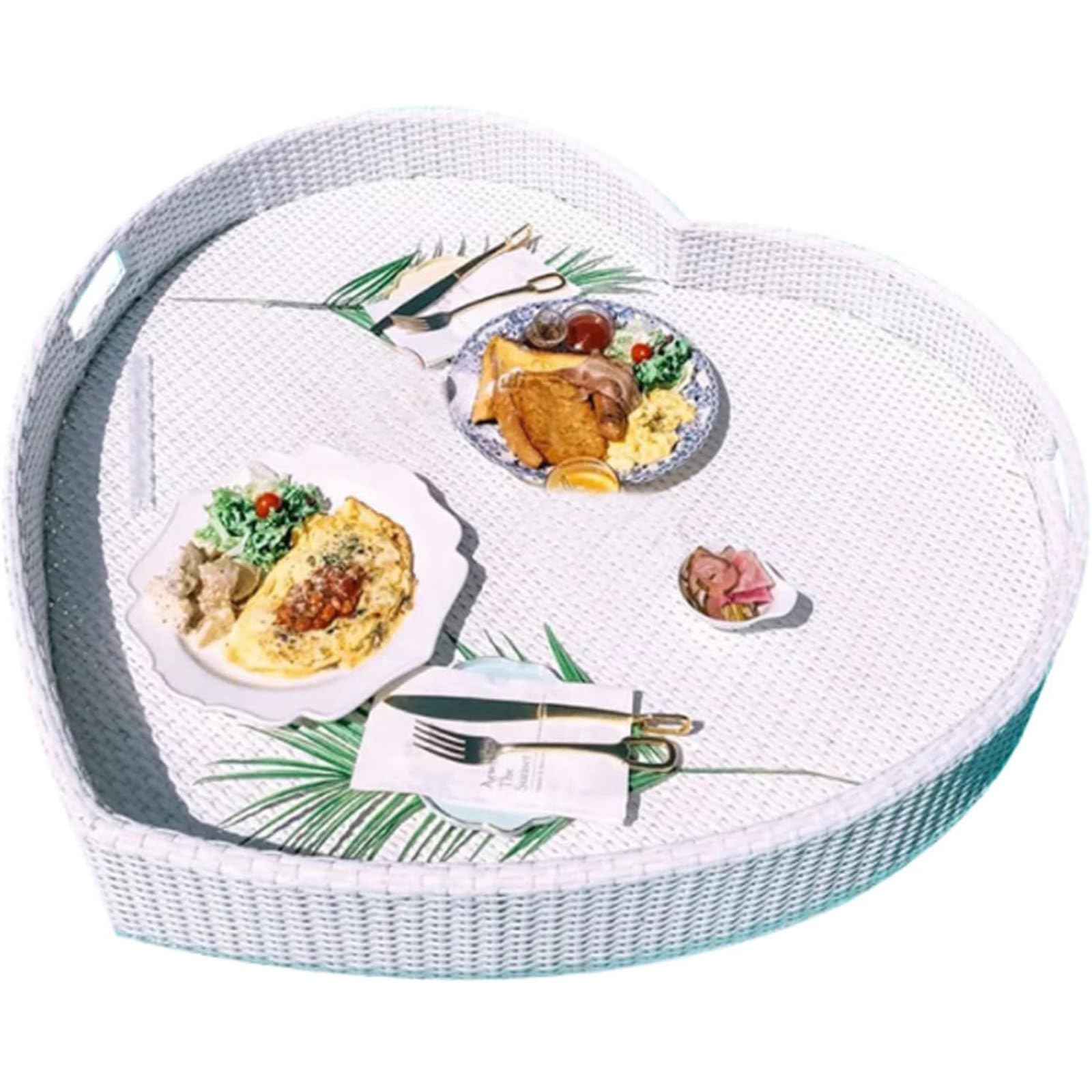 Floating Tray Swimming Pool Floats For Adults For Sandbars Spas Bath And Parties Rattan Woven Serving Tray