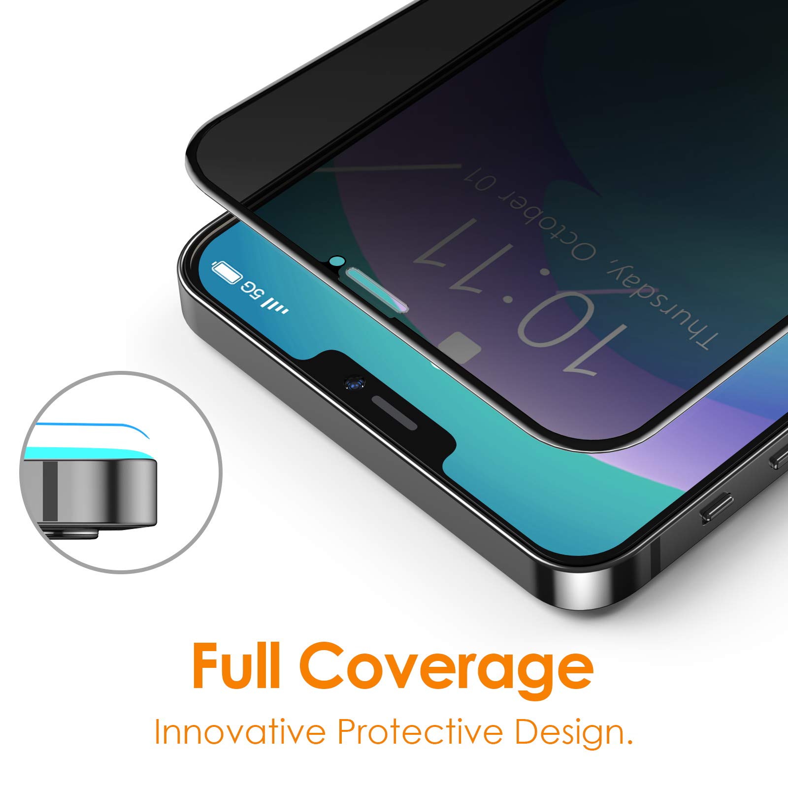 [3 Pezzi] Vetro Temperato Privacy Per IPhone 12 Pro Max – Pellicola 9H Anti-Spy E Anti-Graffio - 3