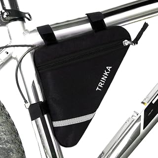 Bicycle Bike Storage Bag Triangle Saddle Frame Strap-On Pouch for Cycling -Black