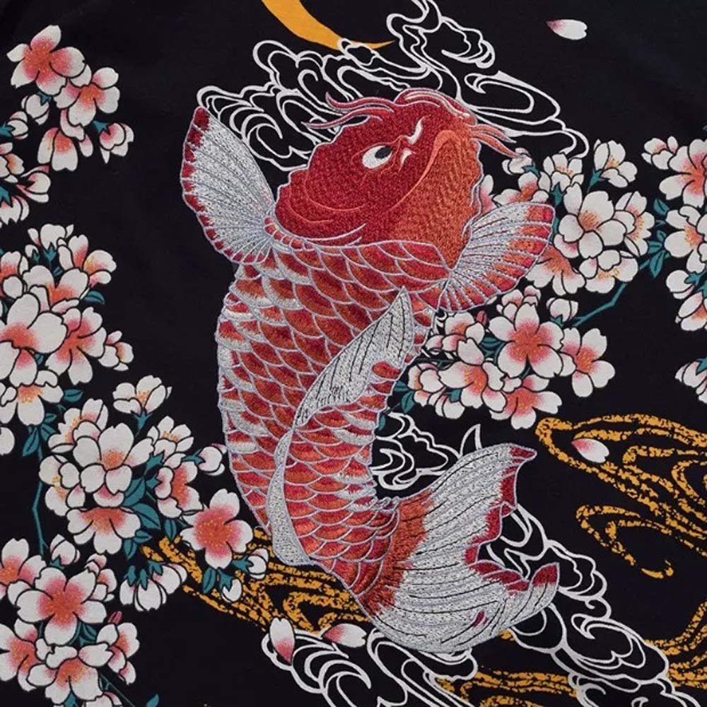BaronHong Męski bawełniany T-shirt z nadrukiem z krótkim rękawem