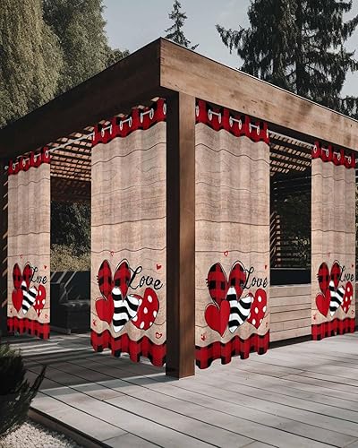 Farmhouse Love Outdoor Curtains for Patio Waterproof Drapery,Grommet Window Curtain Living Room,Bedroom,Doorway,Kitchen,Cafe,Porch Drapes