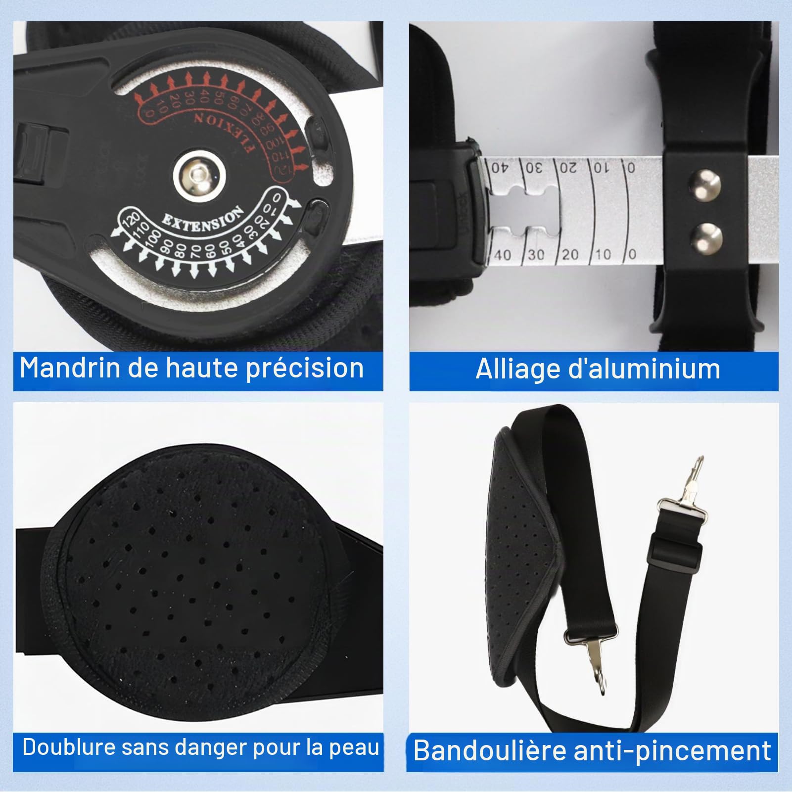 Orthèse de Coude Réglable avec Charnière – Attelle de Coude Post Opératoire avec Sangle Épaule, Support Orthopédique pour Fracture, Tendinite, Blessure Ligamentaire et Rééducation (Gauche)