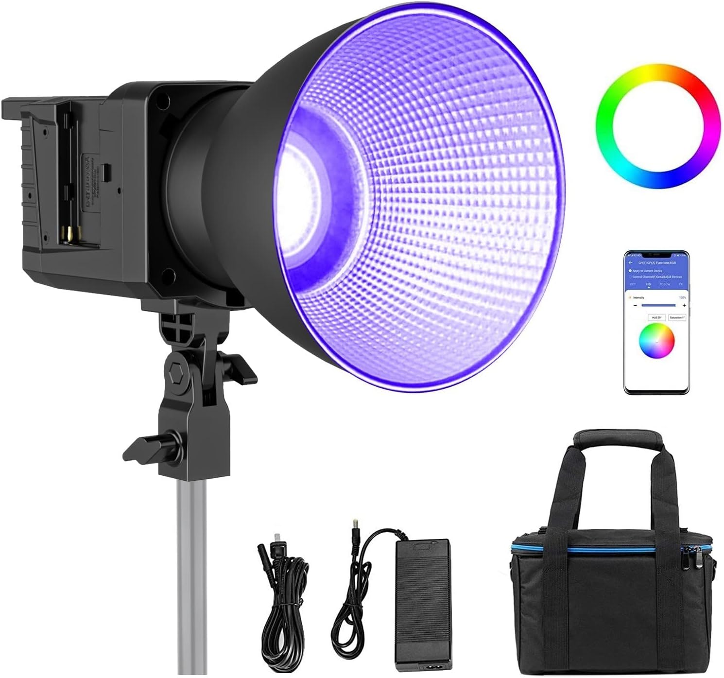 Ring Light Luz Video LED Bicolor GVM 100W Iluminación Fotografía