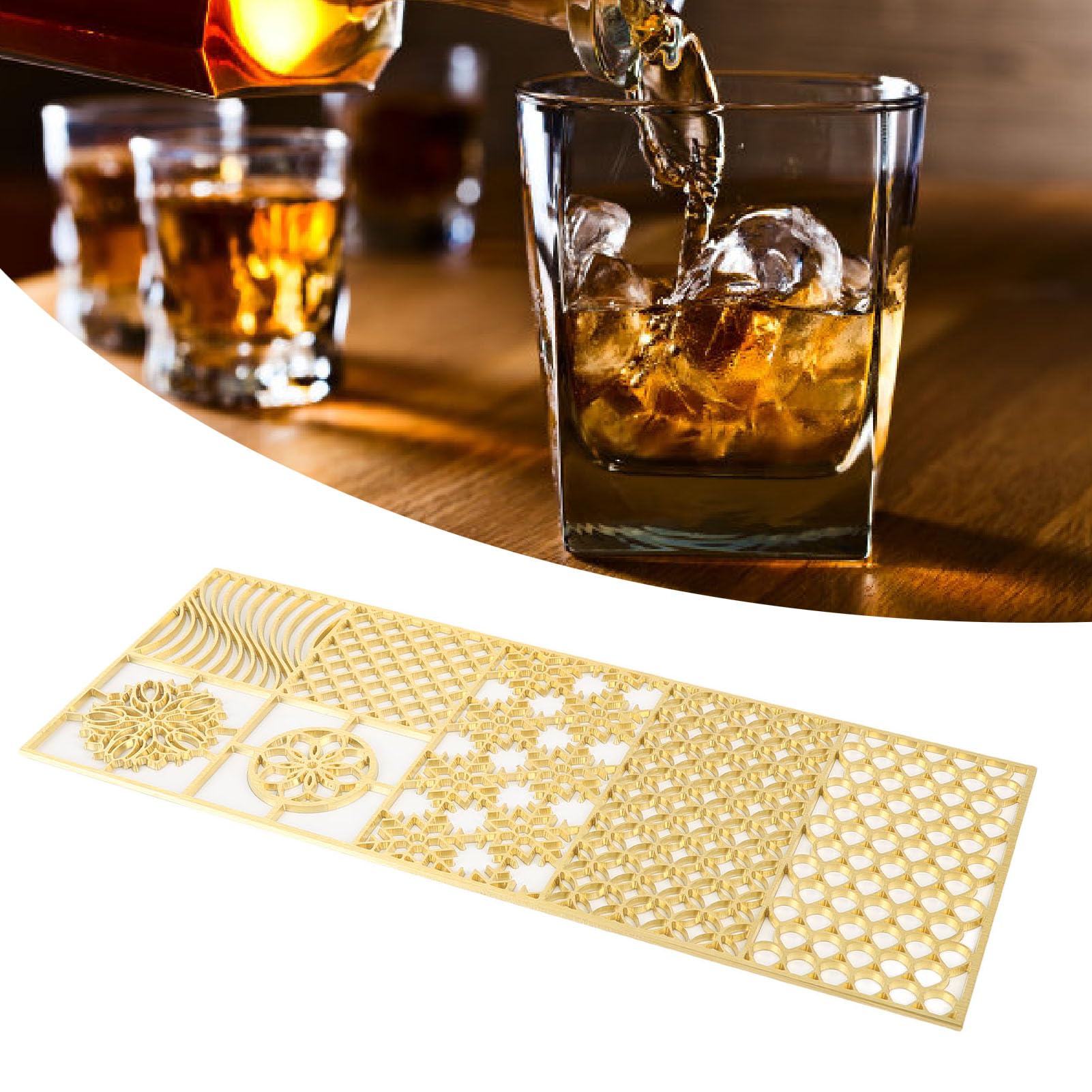 Máquina para Hacer Cubitos de Hielo Transparente, Molde de Cobre de Diseño Moderno, Herramienta de Prensa de Sellos, Ideal para Whisky, Cócteles y Accesorios de Barman (E01)