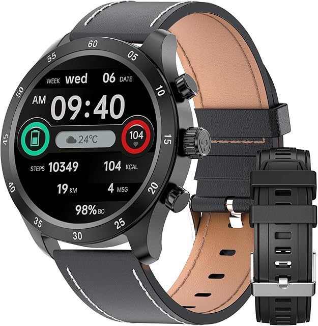 LIGE Smart Watch Answer/Make Call for Men, 1.32'' DIY Touch Screen Fitness Tracker With Step Counter, Heart Rate Sleep Monitor for Andriod iOS, IP67 Waterproof Multi-Sport Modes Smartwatch & 2 Straps