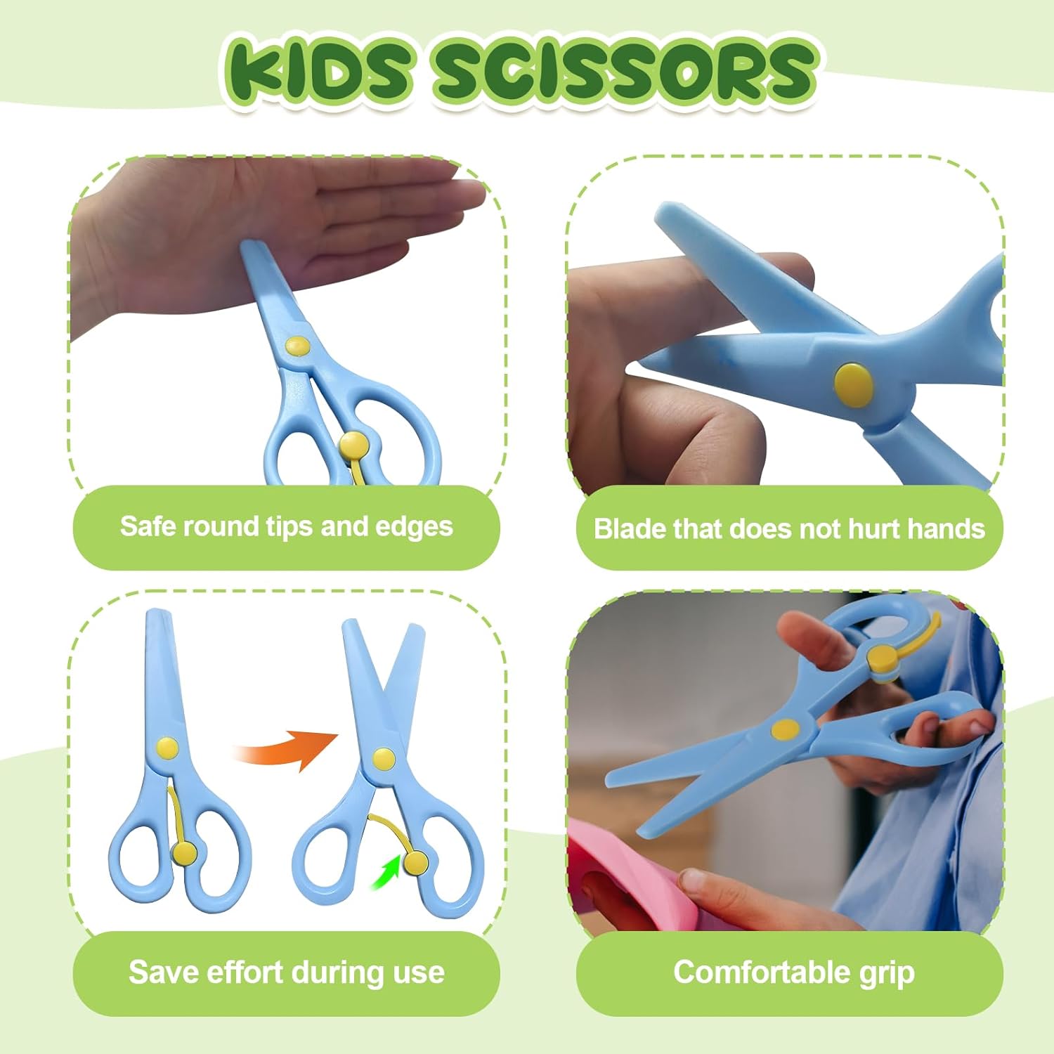 50 Pcs Preschool Training Scissors Plastic Scissors Anti-Pinch Safety Scissors Toddler Scissors for Children Art Craft Supplies ﻿ (50)