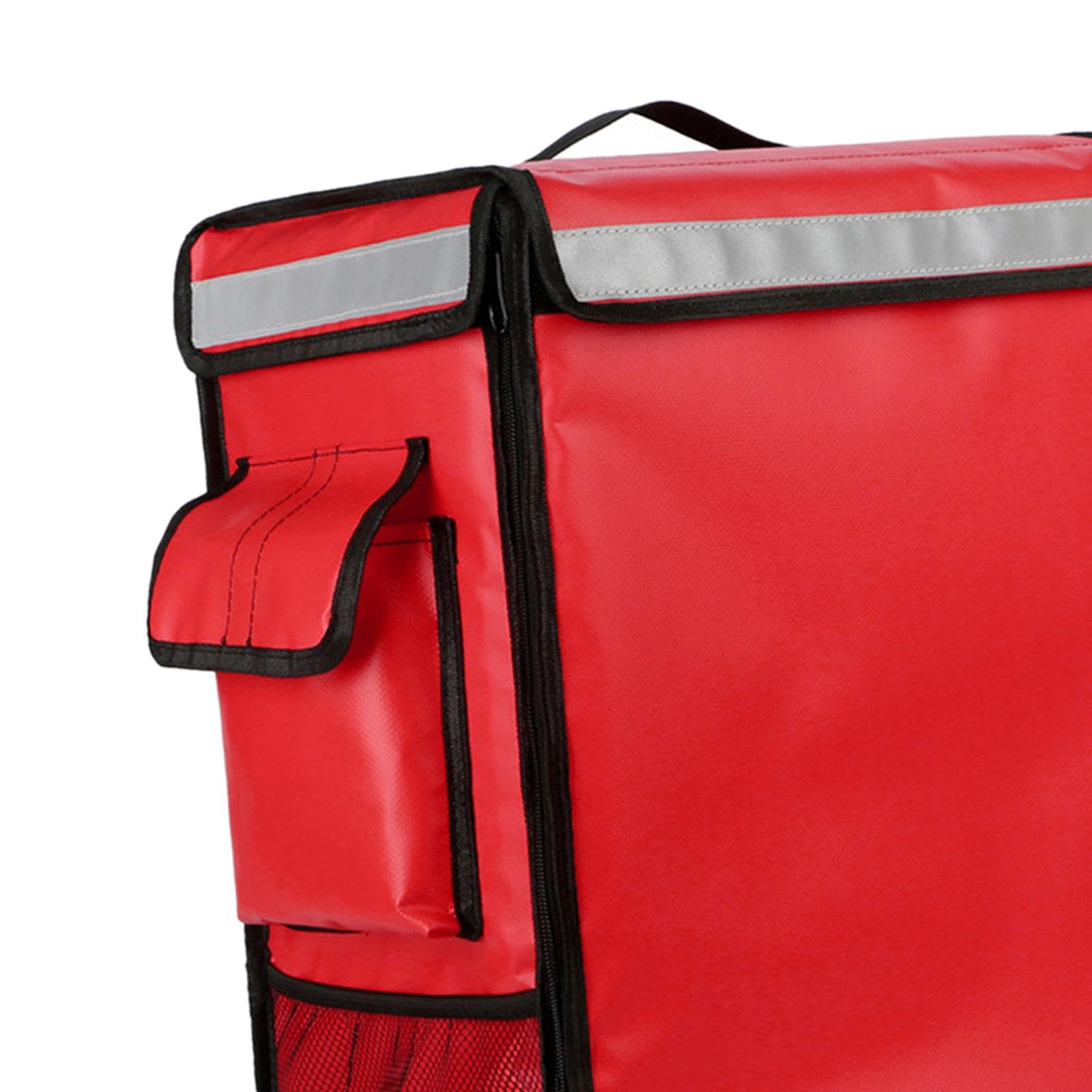 Mochila Isotérmica Expandible para El Reparto de Comidas Frías Y Calientes, con Portavasos Y Tela Oxford, Ideal para Servicios de Catering, Rojo, Individual