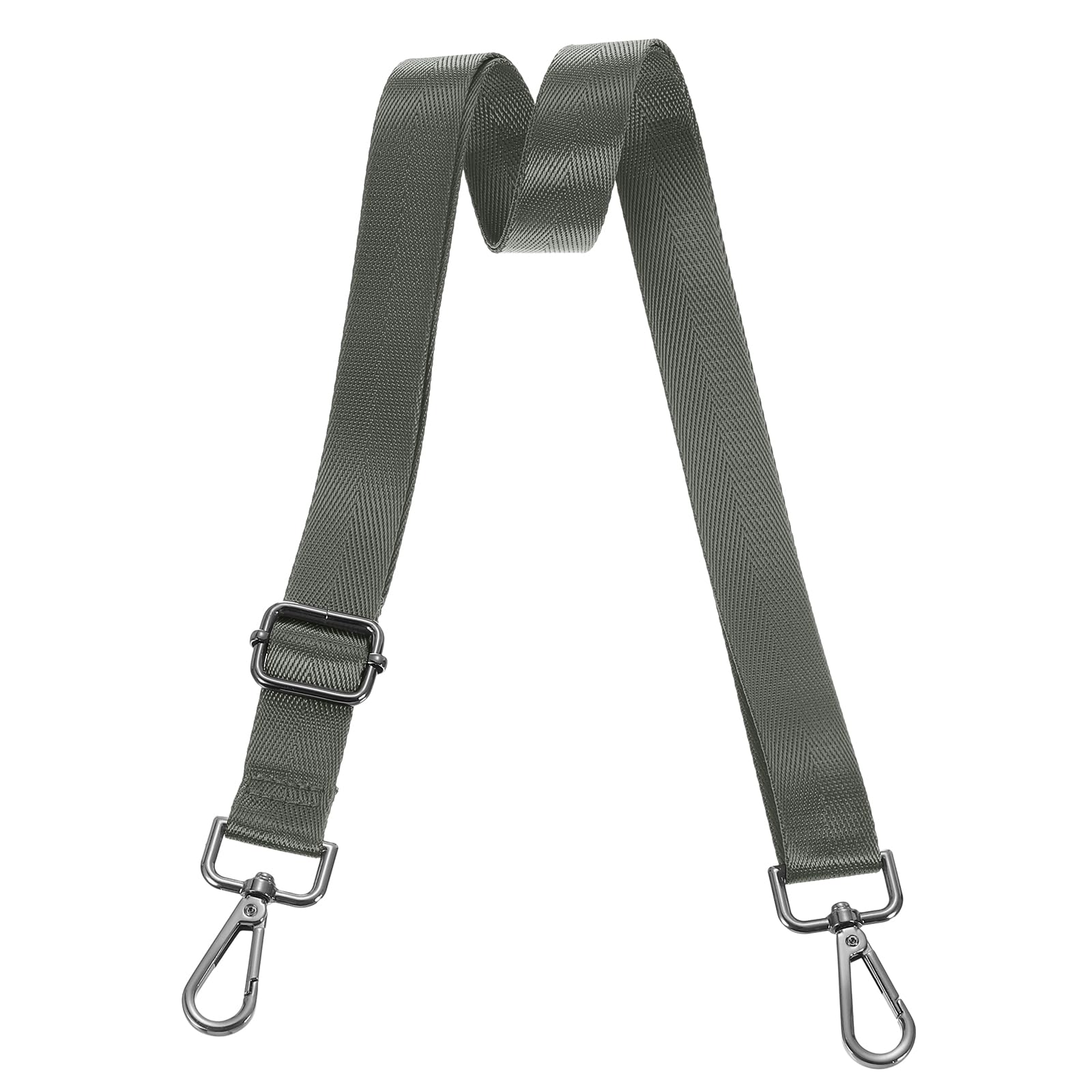 uxcell Wide Shoulder Strap, 2.5cm Adjustable Purse Strap Replacement Crossbody Strap for Shoulder Bag Handbag, Dark Grey, Black Pull Core Buckle
