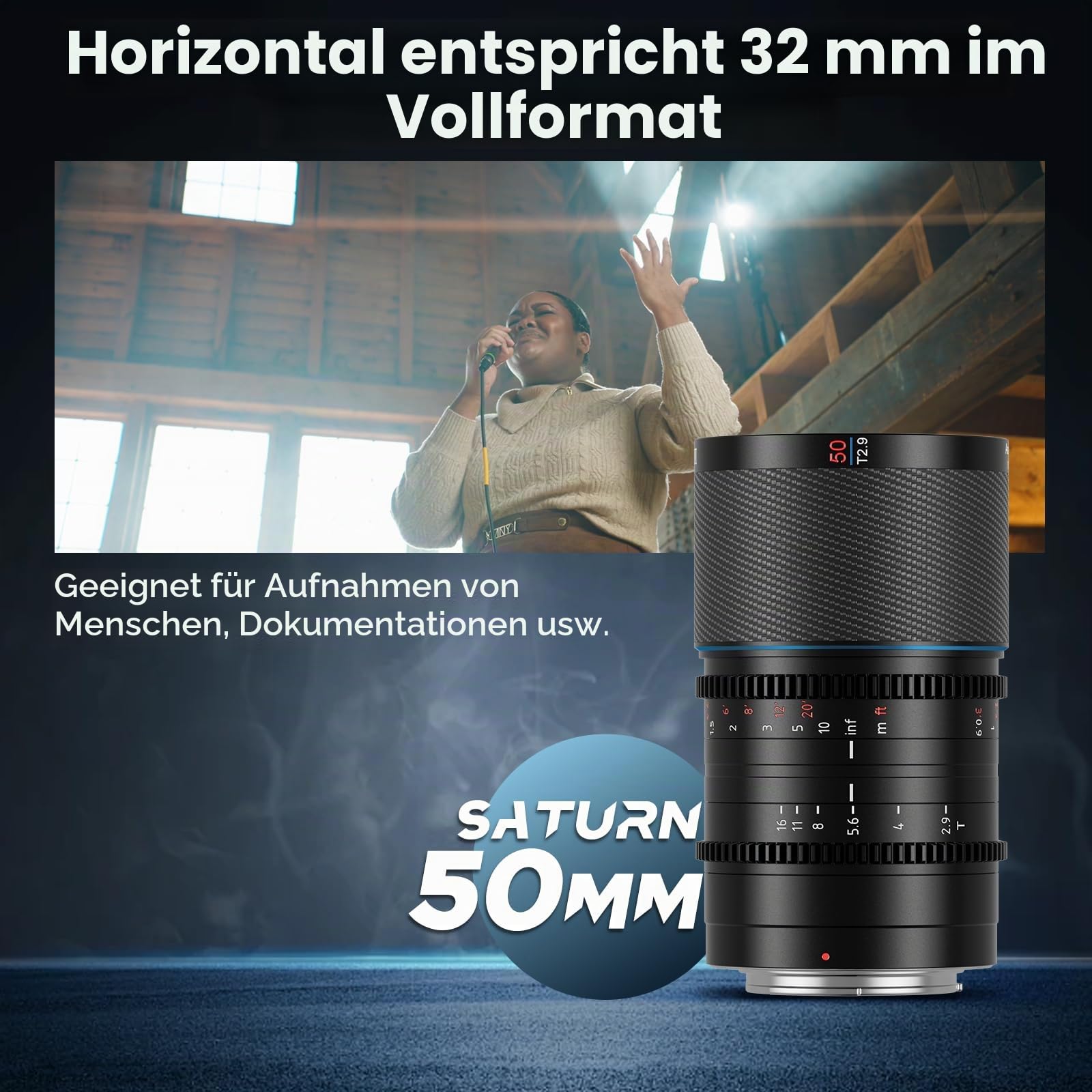 Sirui Saturn 50mm T2.9 1.6X Vollformat Kohlefaser anamorphes Objektiv – Bild 6