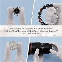 Vista 7 de 24 pares de guantes de algodón suave, lavables, hidratantes, aptos para eczema, elásticos para inspección de monedas, hombres y mujeres