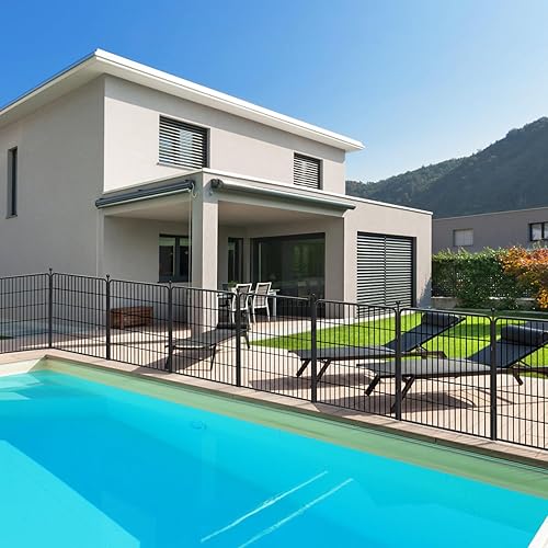 Vista 44 de Corralito para perros de 32 pulgadas, 16 paneles, para interiores y exteriores, para perros medianos y pequeños, valla de metal resistente