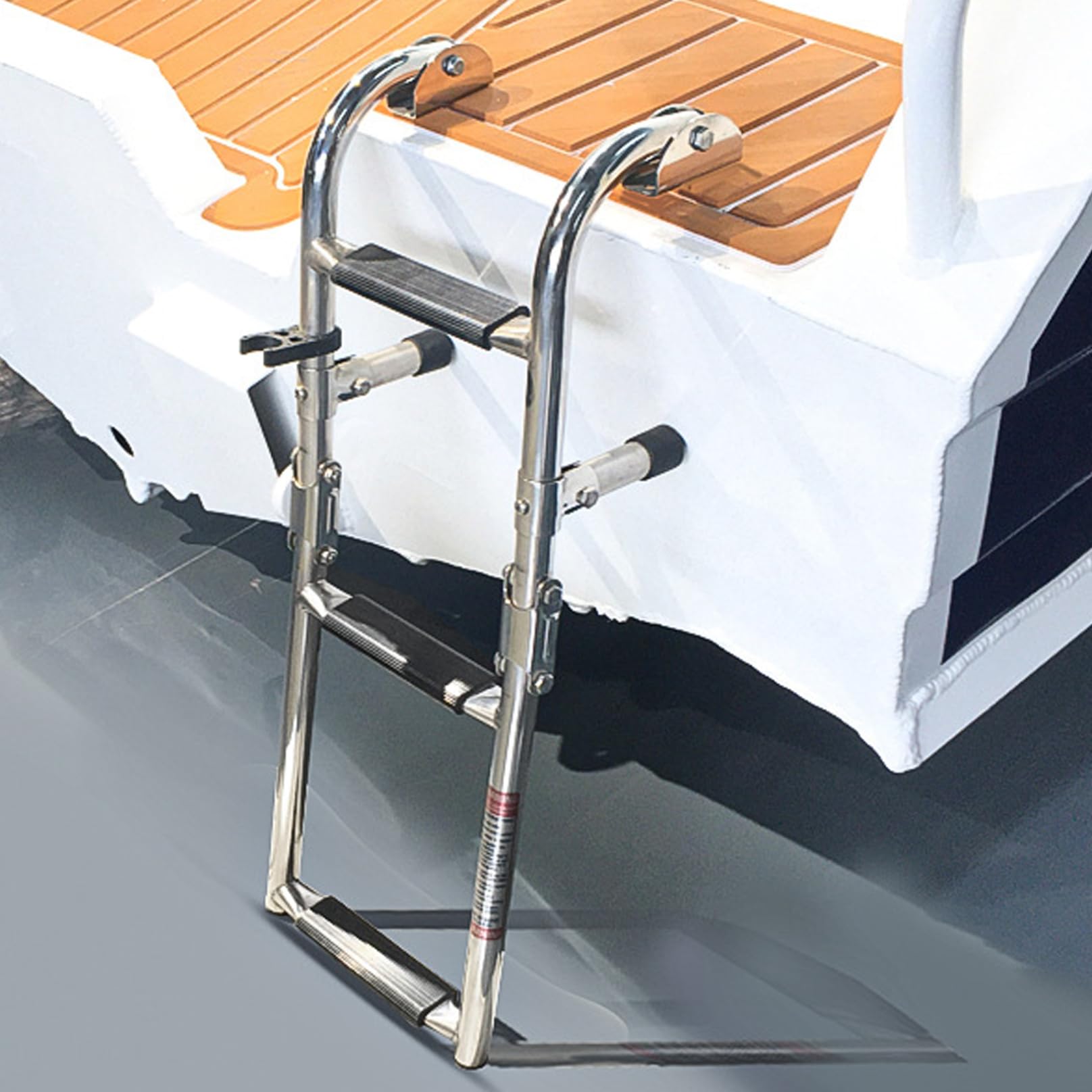 Échelle de Bateau Pliante, échelle de Bateau Ponton à 3 marches en Acier Inoxydable 304, marches Quai Pliables pour Ponton Piscine |.pour la pêche