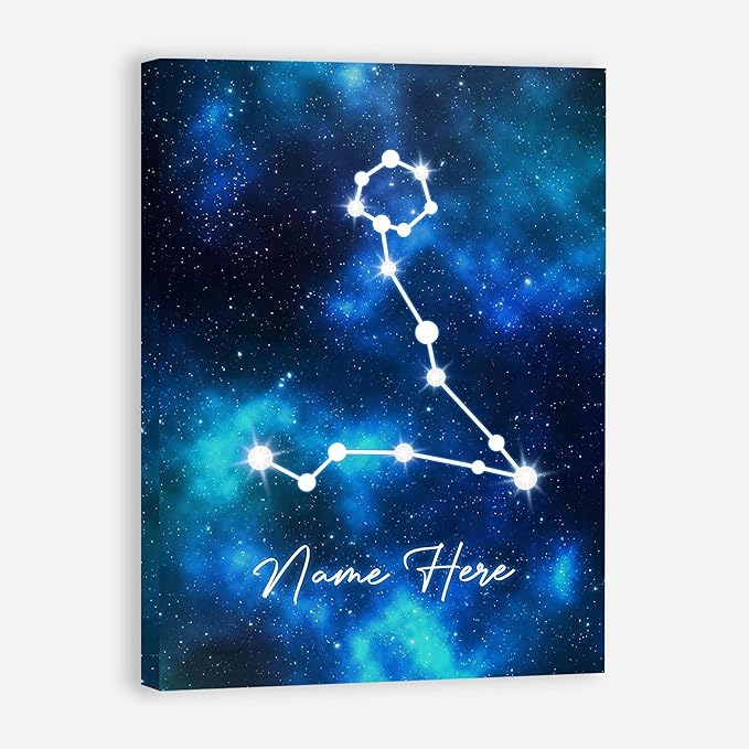 Personalized Zodiac Poster & Canvas, Pisces Zodiac Sign Wall Art, Home Decor, Birthday Gift For Astrology Lovers, Girl, Daughter, Kid